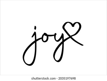 joy lettering with heart design