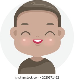 alegre niñito enfrenta emociones positivas de niño africano. niño que expresa sonrisa, feliz y alegre