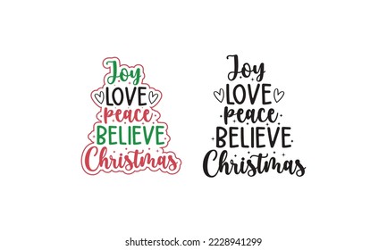 Joy love peace believe Christmas Gift.