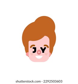 Joy man face sign. Happy life concept. Vector illustration