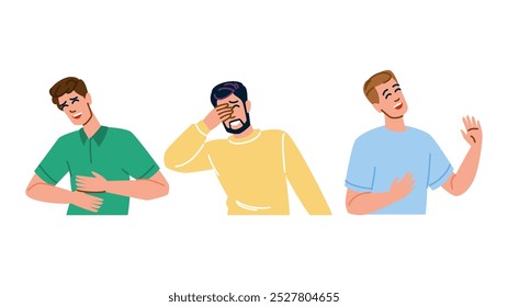 joy man laughing  vector.  chuckle giggle, guffaw mirth, happiness smile joy man laughing character. people flat cartoon illustration