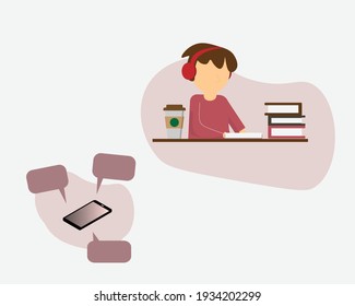 Joy of missing out (JOMO) vector