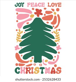 JOY PEACE LOVE CHRISTMAS  CHRISTMAS -T SHIRT DESIGN