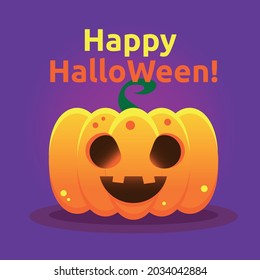 Joy pumpkin. Happy HalloWeen. Halloween vector lettering