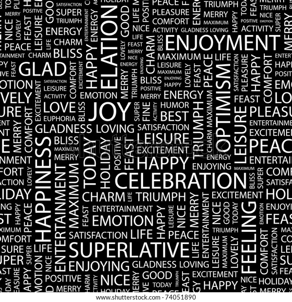 Joy Seamless Vector Pattern Word Cloud Stock Vector (Royalty Free) 74051890