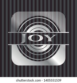 Joy silver emblem. Vector Illustration. Mosaic.