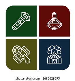 joy simple icons set. Contains such icons as Controller, Regional dance, Clown, can be used for web, mobile and logo