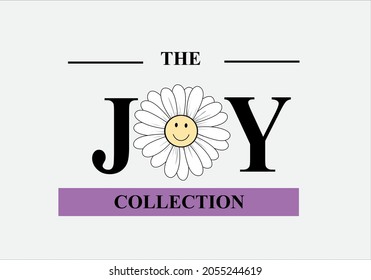 joy slogan and daisy desgin vector art. margarita mariposa stationery,mug,t shirt,phone case fashion slogan style spring summer sticker 