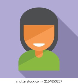 Joy smiling icon flat vector. Happy character. Student diverse