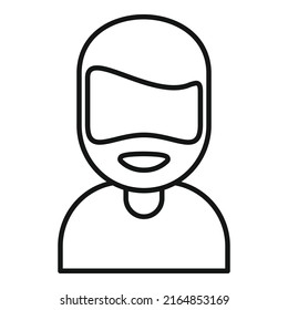 Joy smiling icon outline vector. Happy character. Student diverse