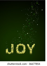 "JOY" spelled out with vector candles and sparks