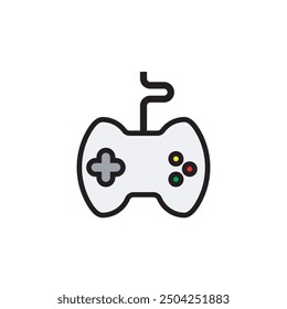 Joy stick controller console game flat icon vector illustration isolated on white background, simple design. 