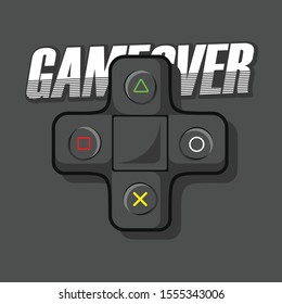 Joy Stick Game Grey Vector illustration 
