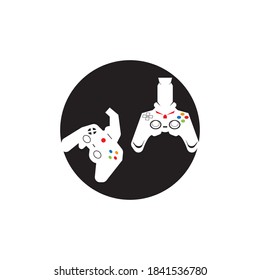 Joy stick game logo vector template