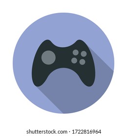 joy stick long shadow icon. Simple color vector of web icons for ui and ux, website or mobile application