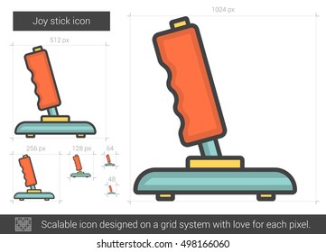 Joy stick vector line icon isolated on white background. Joy stick line icon for infographic, website or app. Scalable icon designed on a grid system.