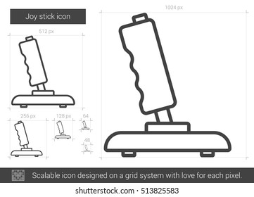 Joy stick vector line icon isolated on white background. Joy stick line icon for infographic, website or app. Scalable icon designed on a grid system.