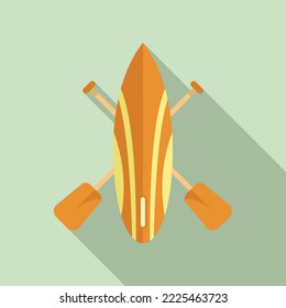 Joy sup surf icon flat vector. Paddle board. Beach surfer