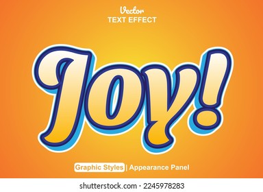 joy text effect with graphic style and editable.