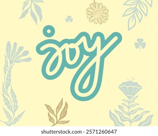 JOY text letter clip art vector summer style layout banner poster wall print art editable