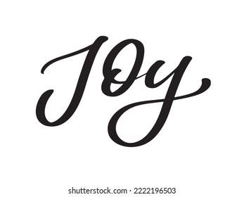 Joy text vector written with an elegant typography.