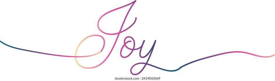 Joy text vector written with an elegant typography, vector