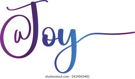 Joy text vector written with an elegant typography, vector