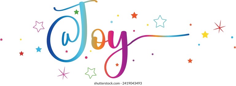 Joy text vector written with an elegant typography, vector