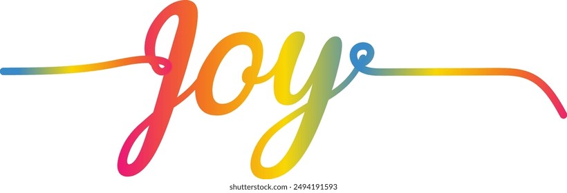 Joy text vector written with an elegant typography vector
