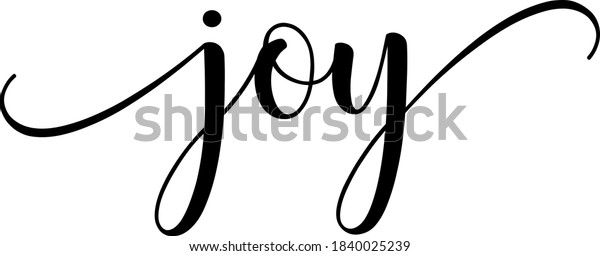 Joy Text Vector Written Elegant Typography Stock Vector (Royalty Free ...