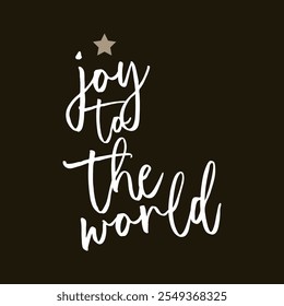 Joy to the world, Christmas poster, vector illustration