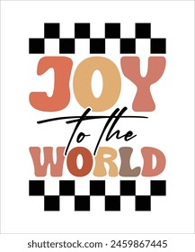 Joy To the world Christmas retro t shirt, Christmas t shirt design.	