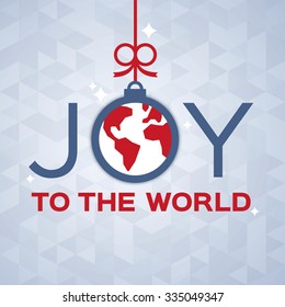 Joy to the world decorative holiday ornament concept.