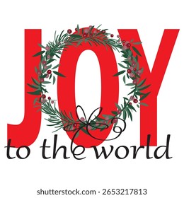 Joy to the world for greeting card and gift bag or box design

