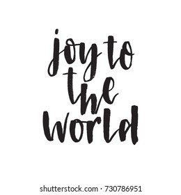 Joy World Hand Drawn Lettering Quote Stock Vector (Royalty Free ...