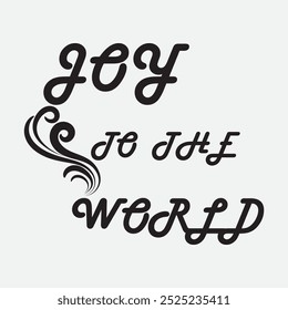 Joy to the world hand writing text and lettering icon vector illustration.
