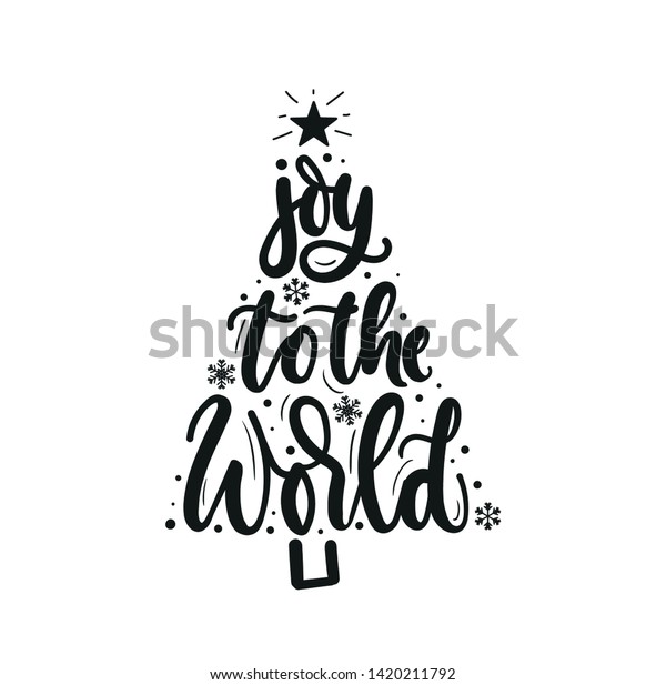 文字とクリスマスツリーを持つ 世界を鼓舞するクリスマスグリーティングカード グリーティングカード ポスター 繊維などのトレンディクリスマス と新年の印刷 ベクターイラスト のベクター画像素材 ロイヤリティフリー