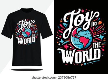 Joy to the World Merry Christmas T shirt Design 