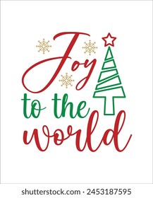 Joy to the world camiseta, diseño de camiseta de Navidad.