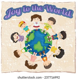 A joy to the world template on a white background