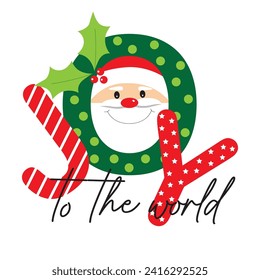 Joy to the world text for christmas card,gift bag or box design