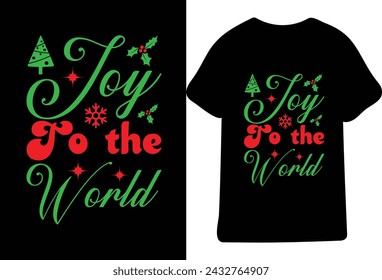 Joy To The World  T-shirt Design,For Print on Demand 