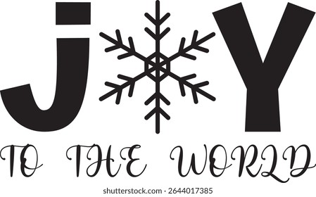 Diseño de camiseta tipográfica de Joy To The World