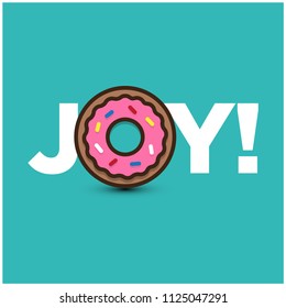 Joy written with a Donut in place of the O Typography Concept Design