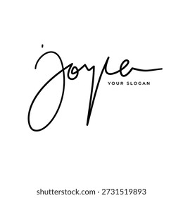 Joyce name signature logo vector design
