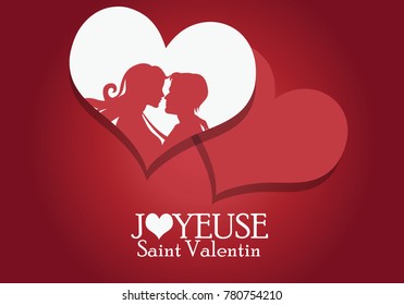 Joyeuse Saint Valentin . Translate : Happy valetine's Day. eps 10