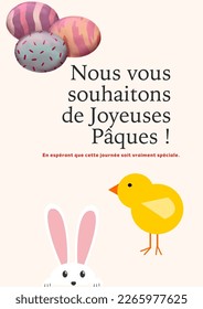 Joyeuses pâques franz. Frohe OsterVektorgrafik 
