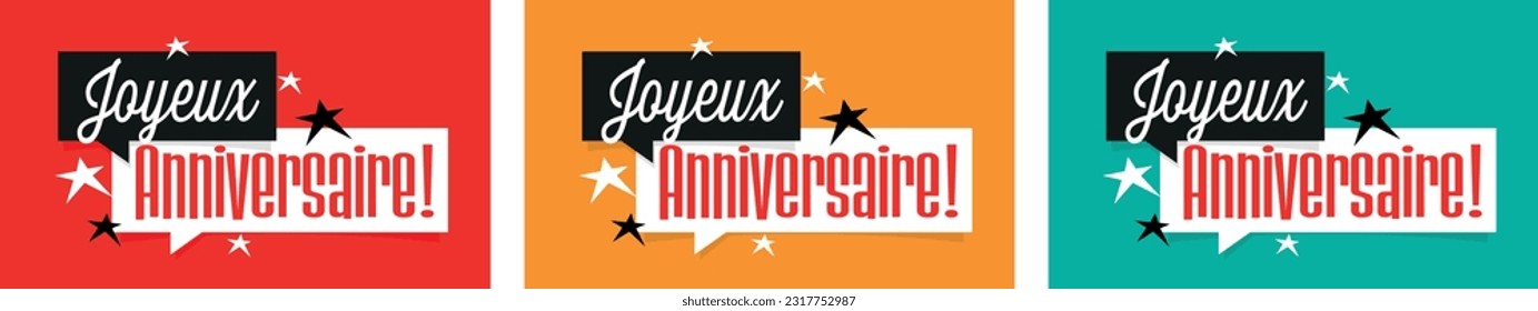 Joyeux Anniversaire, Happy Birthday in French