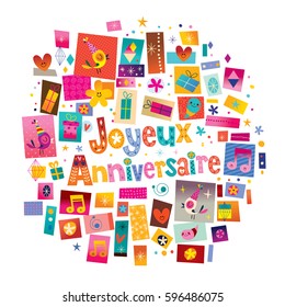 Joyeux Anniversaire Happy Birthday in French greeting card