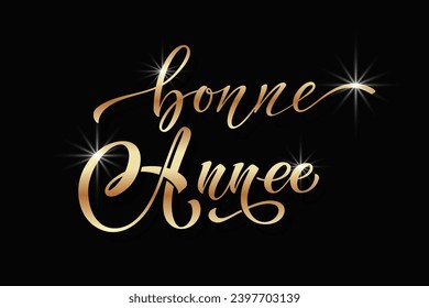 Joyeux noel and Bonee Annee. Merry Christmas card template with greetings in French. Hand drawn lettering. Premium vector illustration with typographic text for Merry Christmas card design